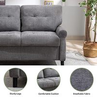 Canapé 2 places VANBOW moderne avec coussins épais, tissu confortable pour petits appartements et chambres