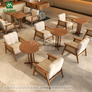 Ensemble de canapés et chaises de restaurant contemporains pour café et lieux de loisirs, en bois écologique durable, pour usage commercial - Product Image 4