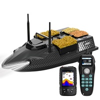 Bateau à appât télécommandé V803Pro avec GPS, sonar, détecteur de poissons, pilote automatique, 4 compartiments, 2 antennes, alerte de pêche, lumière nocturne, sonar de pêche à la carpe