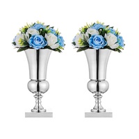 Centre de table en métal doré pour fleurs artificielles, vase trompette pour décoration de fête de mariage