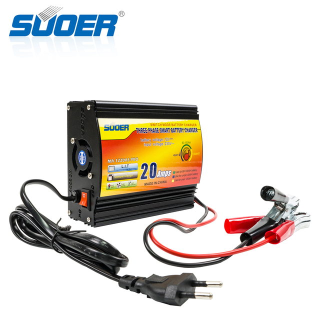 NEW Arrival Suoer MA-1220AS-PRO Universal Battery Charger Digital Three Phase Intelligent 20A 12V Universal Battery Charger