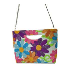 Sac à main décontracté à fleurs multicolores pour femmes Dernière conception Fermeture ouverte Les plus tendances pour l'exportation - Product Image 1