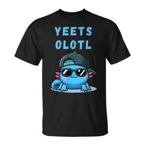 Camiseta Yeets Olotl Axolotl con diseño de sombrero y gafas de sol para uso informal - Product Image 1