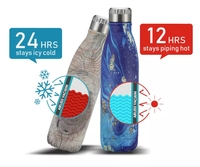 Bouteille d'eau isotherme en acier inoxydable réutilisable de 1 litre, noir mat, avec logo personnalisé, vente en gros