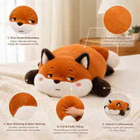 Peluche de zorro personalizado CE CPC, juguete de peluche súper suave y tierno, almohada para dormir en casa