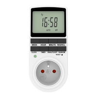 Wattsave Factory Direct EU Plug 230V 16A Interrupteur horaire numérique hebdomadaire pour intérieur, prise économiseur d'énergie IP22, garantie 12 mois, CE