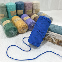 100% fil de tapis rond en polyester 300g 4mm tricoté à la main teint fantaisie 100% corde ronde