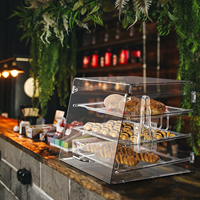 Vitrine de présentation en acrylique pour pâtisseries, buffet amovible pour cupcakes, présentoir de comptoir pour pain et gâteaux