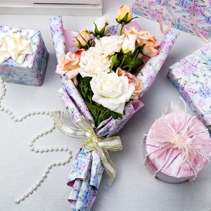 Papel de regalo floral azul Yarcony de 17 pulgadas x 33 pies, papel de regalo con hortensias en acuarela para cumpleaños, bodas, despedidas de soltera - Product Image 6