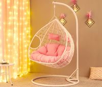 Chaise berçante en forme de goutte d'eau en rotin et osier pour jardin, chaise suspendue en forme de goutte d'eau