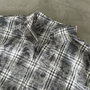 Fabricant de vêtements, design de mode personnalisé, chemises en flanelle, vêtements décontractés de rue, chemises à carreaux surdimensionnées à manches longues boutonnées - Product Image 3