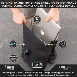 Faraday Backpack with Durable Water-resistant Exterior,RF Blocking Liner,Padded Laptop Compartment, Device Isolation - Product Image 2