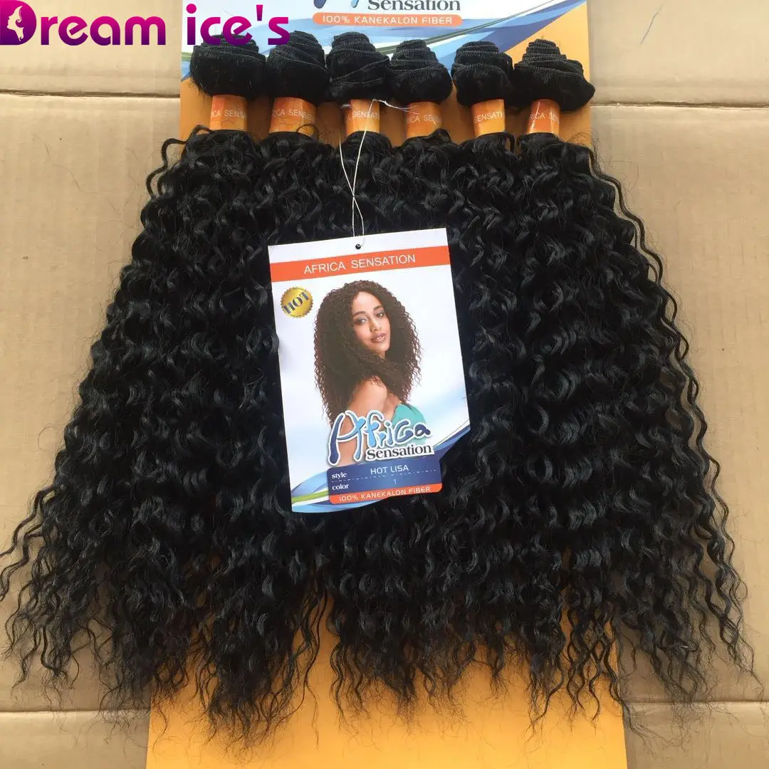 Lisa Curly Hair Extensions Heat Resistant Synthetic Curly Weave bohemian jerry curl hair hairstyles
