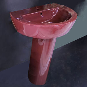 Lavabo con pedestal de la colección urbana Moon Basin, ideal para baño, con pedestal individual, para sanitarios y WC. - Product Image 1