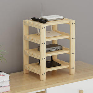 <span class=keywords><strong>Meuble</strong></span> multimédia TV Armoire à composants et rack Hi-Fi en bois Tour audio avec étagères - Product Image 4