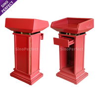 Podio de Metal Personalizado por el Fabricante, Podio Decorativo Retro Rojo, Atril para Presentaciones en Hoteles y Banquetes, Podios Modernos para Iglesias