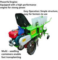 Semoir et planteur de légumes diesel à double rangée |   Transplanteur professionnel de tomates, d'oignons et de laitues avec moteur pour la plantation agricole