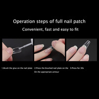 500 faux ongles ovales français en acrylique transparent préformés, couvrance totale, pointes d'ongles artificielles