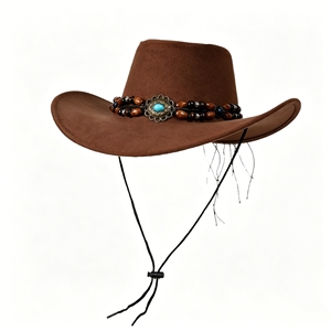 <b>Western</b> Cowboy Bucket <b>Hat</b> UPF50+ UV Protection Wide Brim Sun <b>Hat</b> with Wind Lanyard for Outdoor Travel - Product Image 5