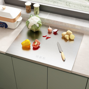 Tabla de Cortar de Acero Inoxidable Gruesa con Borde, Tapete para Repostería Antideslizante y Antiadherente para Encimera de Cocina, Logotipo Personalizado - Product Image 1