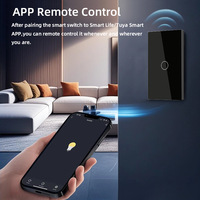 Interruptor de Luz Táctil Inteligente WiFi para EE. UU., 1, 2, 3 o 4 Botones, Con o Sin Neutro, Panel de Vidrio, Control Remoto por App, Voz Alexa Google, 2000W para Hogar y Oficina