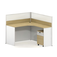 Poste de travail de bureau incurvé avec cloison, bureau informatique moderne en bois, table de direction pour employés, ensemble de mobilier de bureau
