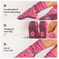 Chaussettes de yoga et de Pilates pour femme, en coton, antidérapantes, respirantes, à coupe haute, avec motif et logo, pour l'hiver, couleur personnalisée