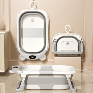<span class=keywords><strong>Baignoire</strong></span> de voyage pour bébé en plastique avec thermomètre, siège de bain portable pour nourrisson, <span class=keywords><strong>baignoire</strong></span> pliable pour bébé - Product Image 2