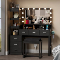 Commode avec miroir avec 6 tiroirs, bureau de maquillage, coiffeuse pour chambre de fille, prix d'usine le plus populaire