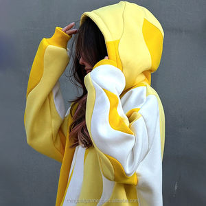 Sudadera con capucha reversible de lujo para mujer, de fabricantes de color, personalizada, de algodón orgánico grueso, oversize, con cremallera completa - Product Image 6