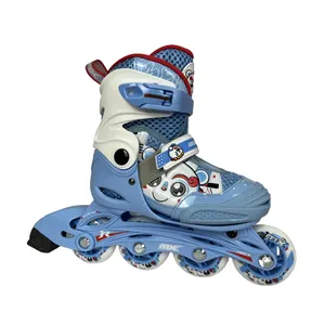 OEM & ODM安全儿童初学者可调可爱卡通直排轮滑鞋闪光旱冰鞋