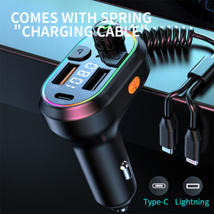 C29 nóng bán đầy màu sắc đèn xe BT <span class=keywords><strong>FM</strong></span> <span class=keywords><strong>Transmitter</strong></span> 3.1A MP3 máy nghe nhạc Bluetooth cho xe USB Car Charger nhanh - Product Image 3