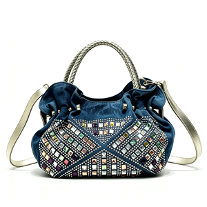 <span class=keywords><strong>Borsa</strong></span> tote in denim retrò con strass scintillanti, <span class=keywords><strong>borsa</strong></span> a tracolla Y2K con strass colorati, <span class=keywords><strong>borsa</strong></span> a tracolla con coulisse di grande capacità - Product Image 1