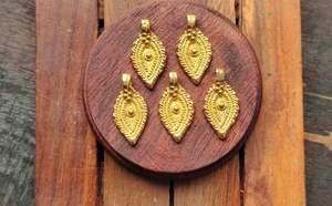 Dijes de Latón, Dijes Crudos, Dijes Plateados, Dijes para Macramé y Fabricación de Joyas, 25*13mm, Z54 - Product Image 2