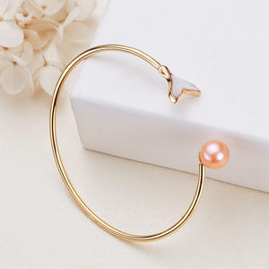 Vente en gros de bracelets en perles d'eau douce plaquées or Zhuji, coquille d'Edison, queue de poisson, cuivre, autres bijoux élégants en perles - Product Image 4