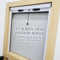Mosquitera Retráctil Moderna de Fibra de Vidrio con Marco de Aluminio, Malla Plegable Deslizante para Ventana