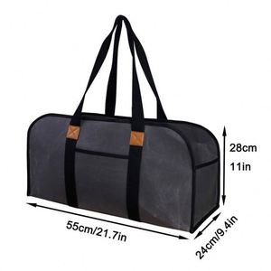 Free Sample Heavy Duty <b>Log</b> Carrier for Firewood, Waxed Canvas Durable Fireplace Wood <b>Holder</b> Tote Bag - Product Image 4