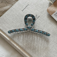 Pince à cheveux délicate style western pour femme, accessoires de coiffure pour soirée western, pince à griffes turquoise et corail, pince à cheveux perlée, best-seller