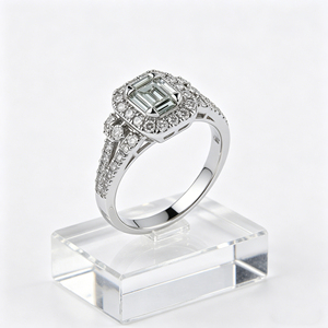 Bague de fiançailles unisexe en or massif 10K/14K/18K, diamant de laboratoire de qualité IGI VVS-VS, style classique, pour soirée, tendance, en grappe, personnalisable en argent - Product Image 4
