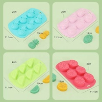 DIY 6 Cavités 3D Pastèque Fraise Citron Ananas Fruits Tropicaux Formes Silicone Gâteau Au Chocolat Moule À Glace Fruits Plateaux À Glace