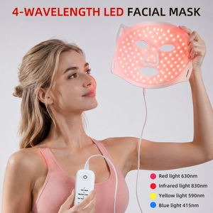 In Stock 4 Mode <strong>LED</strong> Facial <strong>Mask</strong> With Controller Type C Rechargeable Red <strong>Light</strong> Beauty Device - Product Image 1