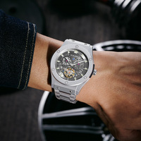 Jam Tangan Mekanik Otomatis Pria Berkualitas Tinggi Desain Baru Jam Tangan Skeleton Pria OEM Mewah Fashion Gerakan Gear Bercahaya