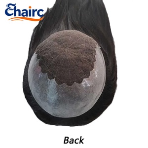 Pelucas de <span class=keywords><strong>Cabello</strong></span> Humano con Base de PU y Encaje Suizo para Mujeres Blancas, Largas de 14-20 Pulgadas, Prótesis Capilares Transpirables - Product Image 5