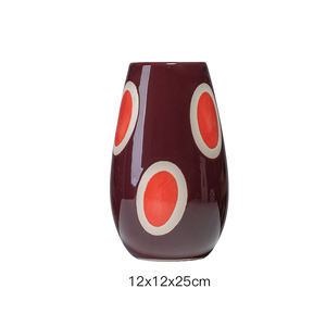 Design di lusso in ceramica marrone e arancione <span class=keywords><strong>vaso</strong></span> colorato fiore fresco per la decorazione della casa - Product Image 2