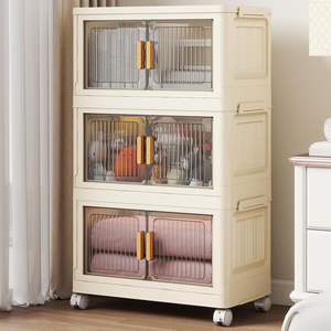 Transparent pliable multicouche grand organisateur armoire de rangement ménage boîtes de rangement en plastique vêtements jouets emballage à la maison - Product Image 1