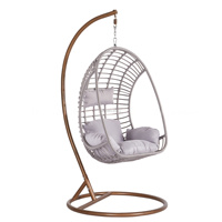 Best-seller Fauteuil à bascule de luxe pour patio avec coussin rembourré Fauteuil à bascule œuf en rotin surdimensionné