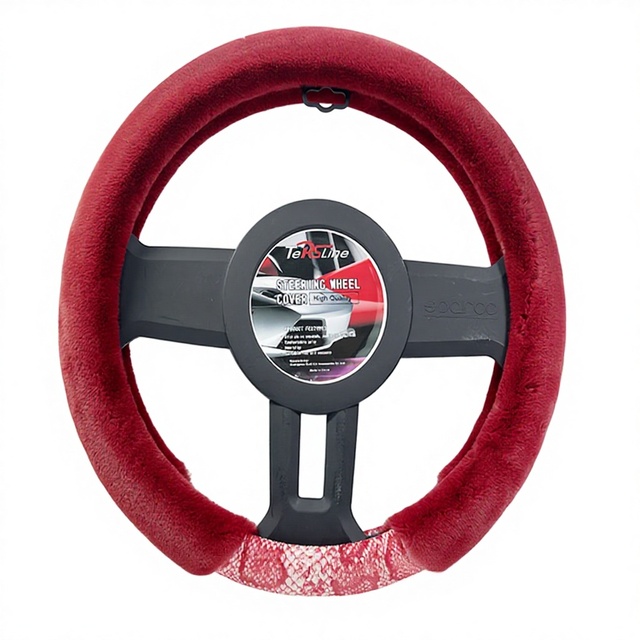 OUDI Fancy 3-Spoke Soft Universal Fur Plush Steering Wheel Cover with Good Touch for Interior Accessories (Model OD-21F65)