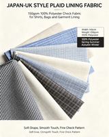 Tissu en polyester à carreaux teint en fil, style britannique, pour chemises garçons et filles, respirant, résistant aux plis, pour vêtements DIY