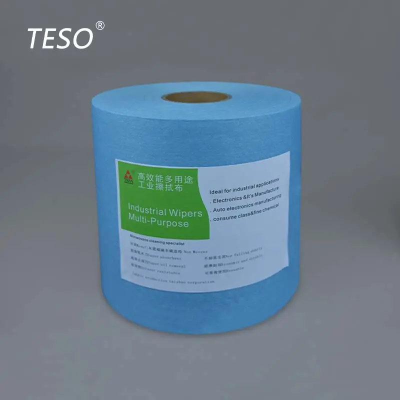 71001 Wegwerp Niet-Geweven Doekjes Auto 'S Blauw Clean Room Papier Jumbo Roll Industrieel Schoonmaakdoekje