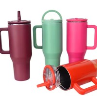 Gobelet isotherme en acier inoxydable à double paroi de 40 oz avec logo personnalisé, anti-fuite, tasse à café de voyage, gobelet de 40 oz avec poignée